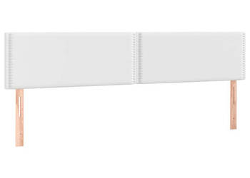 Zagłówek do łóżka z LED biały 200x5x78/88 cm sztuczna skóra WM-3121581