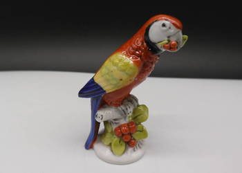 Stara porcelanowa figurka PAPUGA ARA Sitzendorf/Turyngia, ręcznie malowana