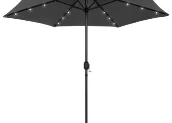 Parasol ogrodowy z LED i aluminiowym słupkiem 270 cm antracyt WM-47354