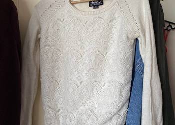 Sweter Cropp z koronkową wstawką z koronką XS