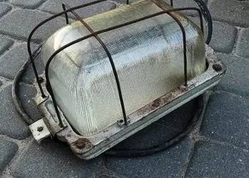 Stara lampa kanałowa OK-2/1 Polam Wilkasy PRL loft industrial – całe szkło