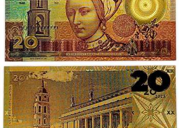 Banknot pozłacany Królowa Polski Barbara Radziwiłłówna Banknot pozłacany Królowa Polski Barbara Radziwiłłówna