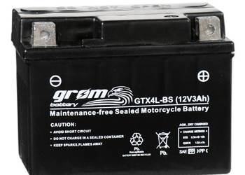Akumulator motocyklowy 12V 3Ah 60A GROM GTX4L-BS YTX4L-B P+
