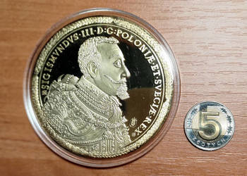 100 dukatów Zygmunt III, 1629, średn. 70 mm !, pozłacane