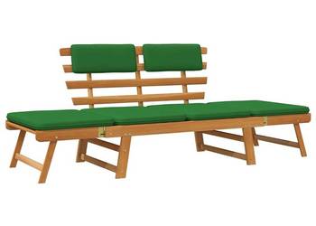 vidaXL Ławka ogrodowa z poduszkami, 2-w-1, 190 cm(SKU:312121)