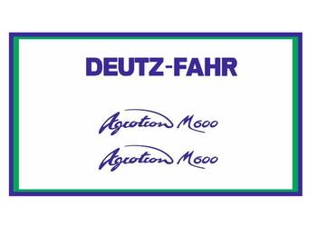 Naklejki Deutz-Fahr Agrotron M600 Ciągnik Traktor Nalepki Mocne