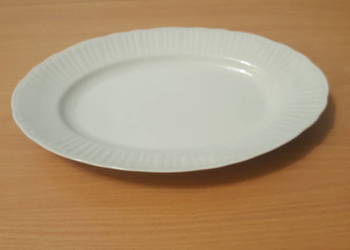 PÓŁMISEK owalny, duży, biały, porcelana Włocławek, z PRL