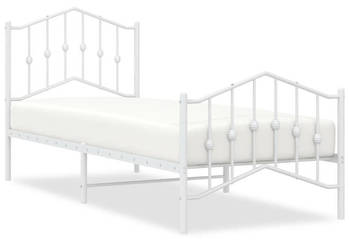 Łóżko Metalowe Białe Rama Łóżka Ze Stelażem Biała 90x200 cm WM-373849