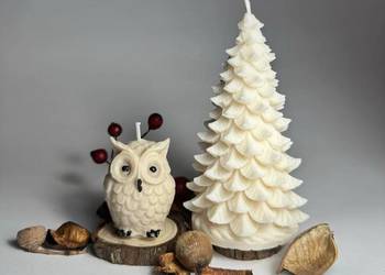 Świeczki sojowe - Choinka wysoka + Sówka