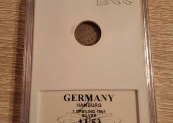 1 Dreiling 1855 Hamburg moneta srebrna możliwość wysyłki