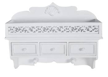 vidaXL Półka ścienna z trzema szufladami i dwoma wieszakami(SKU:60630)