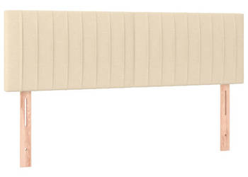 Zagłówek do łóżka z LED kremowy 144x5x78/88 cm tkanina WM-3121853