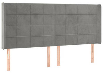 Zagłówek do łóżka z LED jasnoszary 203x16x118/128 cm aksamit WM-3124114