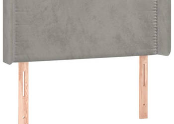 Zagłówek uszak jasnoszary 103x16x78/88 cm aksamit WM-3118670