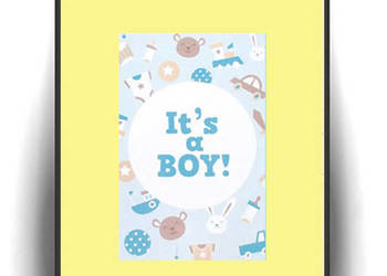 plakat do pokoju chłopca, its a boy obrazekA4, grafika boy
