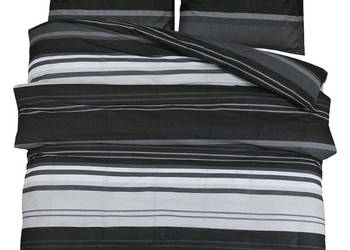 Zestaw pościeli czarno-biały 260x240 cm bawełna WM-136498