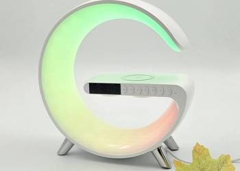 Lampa LED ładowarka głośnik USB bluetooth biały