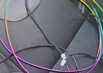 nowe ambientowe oświetlenie do samochodu zasilane z zapalniczki długość 2x1