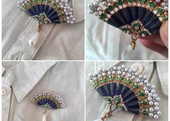 Broszka wachlarz z perłą