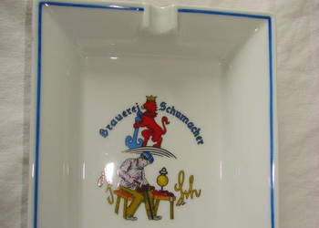 Brauerei Schumacher porcelanowa popielniczka Limoges Brauerei Schumacher porcelanowa popielniczka Limoges