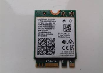 Karta WiFi5 + BT4.2 M.2 intel Dual Band Wireless-AC 8265NGW, używana sprawn