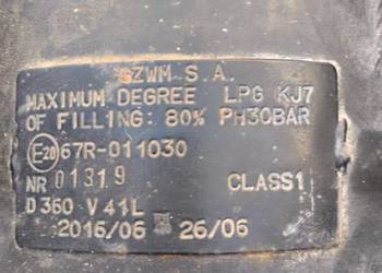 Zbiornik LPG 40l z wielozaworem
