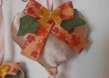 Nowa zawieszka na jesień liście Serduszko 12cm+wstążka