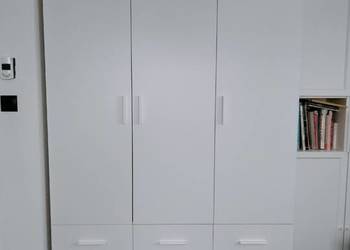 Szafy białe z szufladami i nadstawką 2 sztuki