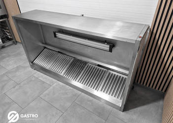 Okap wywiewny skrzyniowy ze stali nierdzewnej z oświetleniem 2200x1200x550