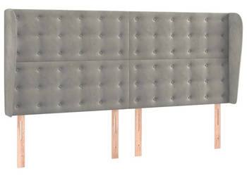 Zagłówek uszak jasnoszary 163x23x118/128 cm aksamit WM-3118444