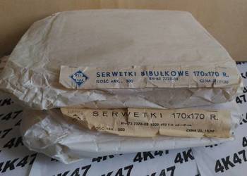 40. SERWETKI BIBUŁKOWE 170X170 PRL BAR MLECZNY