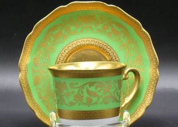 Zjawiskowa bogato złocona mokka Hutschenreuther niemal witrynowa 1948-60