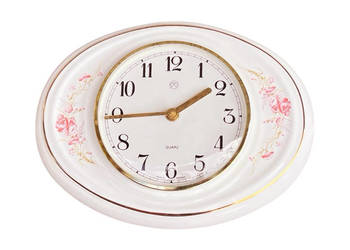 Zegar ścienny porcelanowy Wallendorfer Porzellan, Niemcy lata 80.  kwarcowy