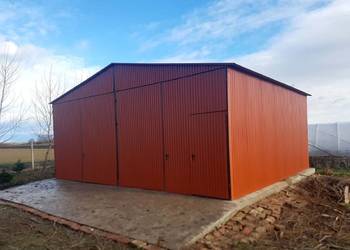 Blaszana hala 8×7m- jasny brąz