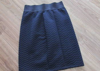 spódnica pikowana prosta rozm 40 L granatowa granat