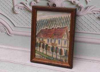 Nikifor Krynicki - Willa z Czerwonym Dachem - Krynica Obraz Akwarela Ołówek