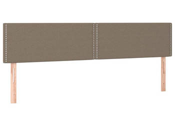 Zagłówek do łóżka z LED taupe 200x5x78/88 cm tkanina WM-3121498