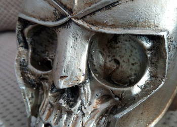 Steampunk srebrna Czaszka w hełmie silver skull