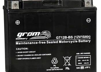 Akumulator motocyklowy GROM GT12B-BS YT12B-BS 12V 10Ah 180A