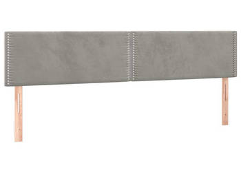 Zagłówki do łóżka 2 szt. jasnoszary 100x5x78/88cm aksamitny WM-345998