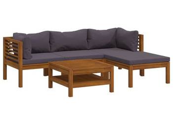 vidaXL 5-cz. zestaw wypoczynkowy do ogrodu, poduszki(SKU:3086895）