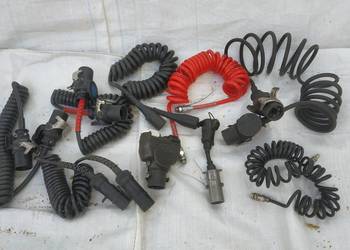 Kabel przewód spiralny do naczepy EBS ABS wtyczka przejściówka powietrza