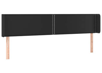 Zagłówek do łóżka z LED czarny 203x16x78/88cm sztuczna skóra WM-3123204