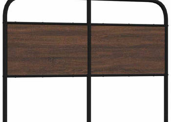 Wezgłowie brązowy dąb 120 cm stal i materiał drewnopochodny WM-4100338
