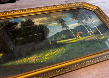 Obraz duży 120 cm złota rama