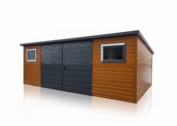 Domek ogrodowy narzędziowy 6×3 Złoty Dąb + Ciemny Grafit MAT PREMIUM