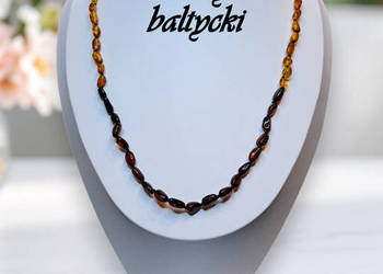 Korale bursztyn bałtycki ryż cieniowany cytryna koniak wiśnia #408