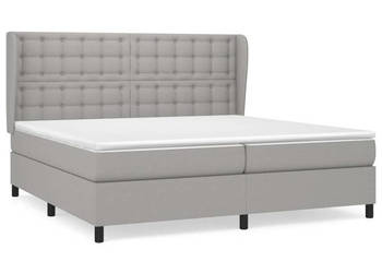Łóżko kontynentalne z materacem jasnoszare tkanina 200x200 cm WM-3128309