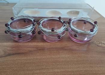 3x Świecznik tealight Fioletowy Świeczniki na tealighty
