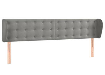 Zagłówek uszak jasnoszary 203x23x78/88 cm aksamitny WM-3117644